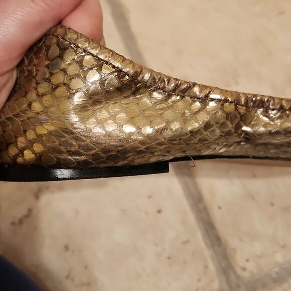 Sam Edelman "Felicia" Gold Snakeskin-Print Ballet Flats Size 9.5 - Picture 9 of 11